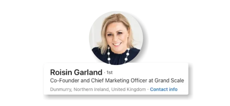 Screenshot of LinkedIn profile picture,, name and job title