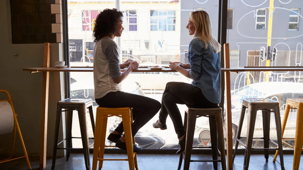Women chating at cafe